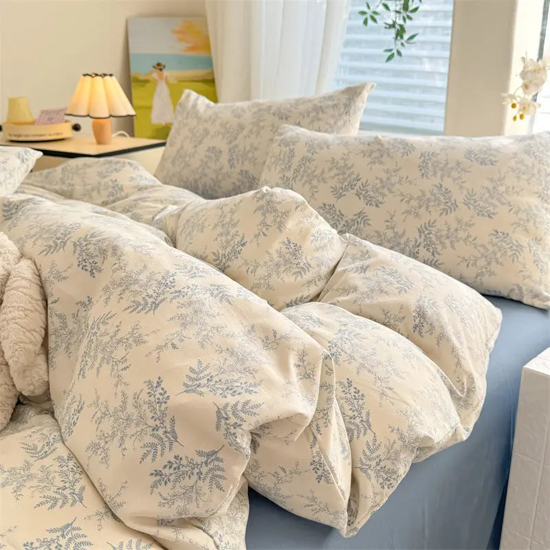Parure de Lit 4 pièces Coton Nuage Super Doux Lavé - BMYANY