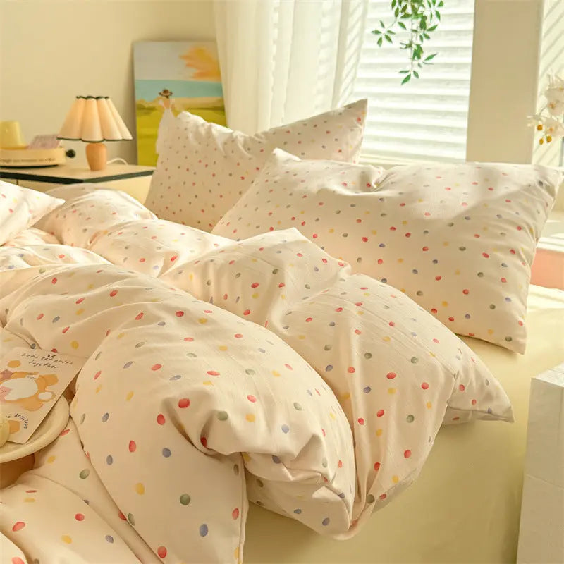 Parure de Lit 4 pièces Coton Nuage Super Doux Lavé - BMYANY