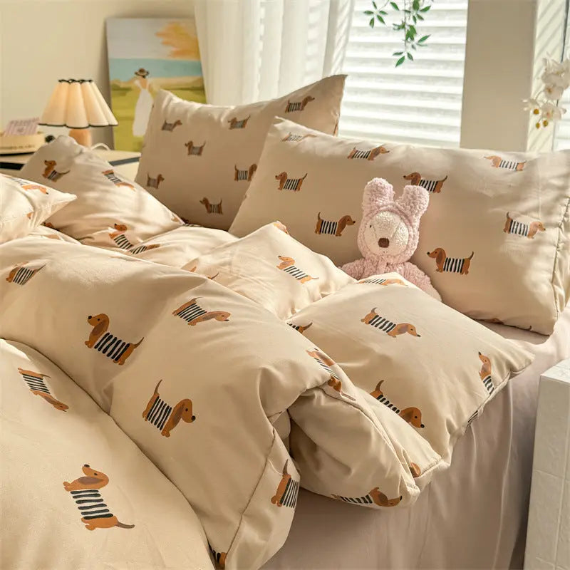 Parure de Lit 4 pièces Coton Nuage Super Doux Lavé - BMYANY