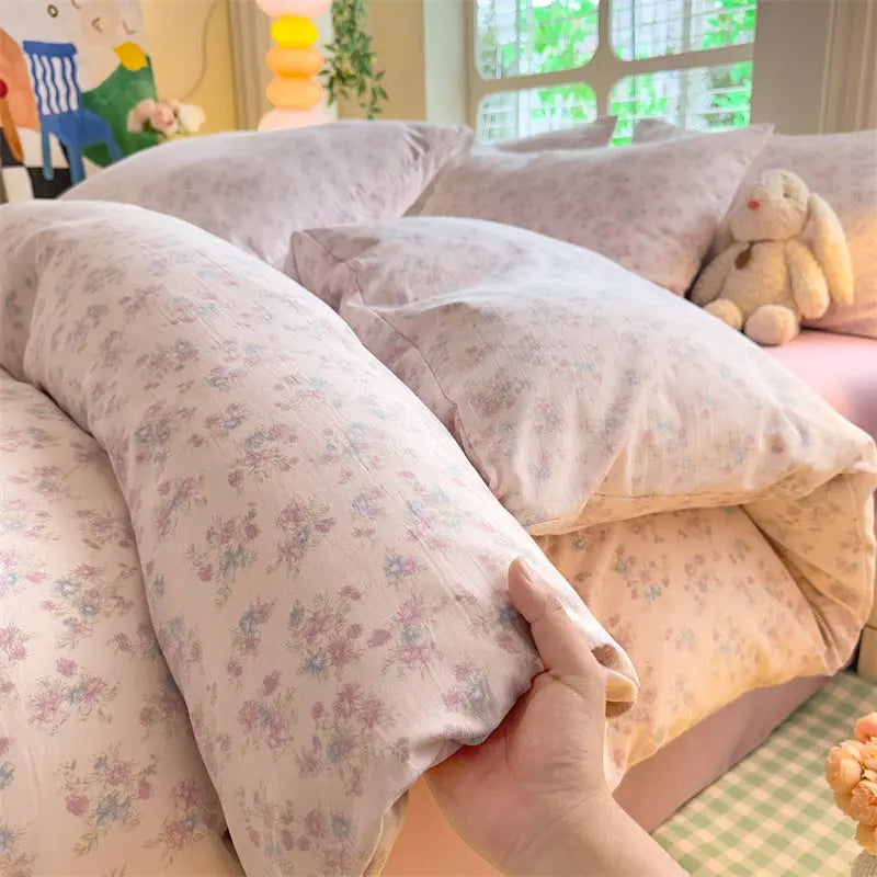 Parure de Lit 4 pièces Coton Nuage Super Doux Lavé - BMYANY