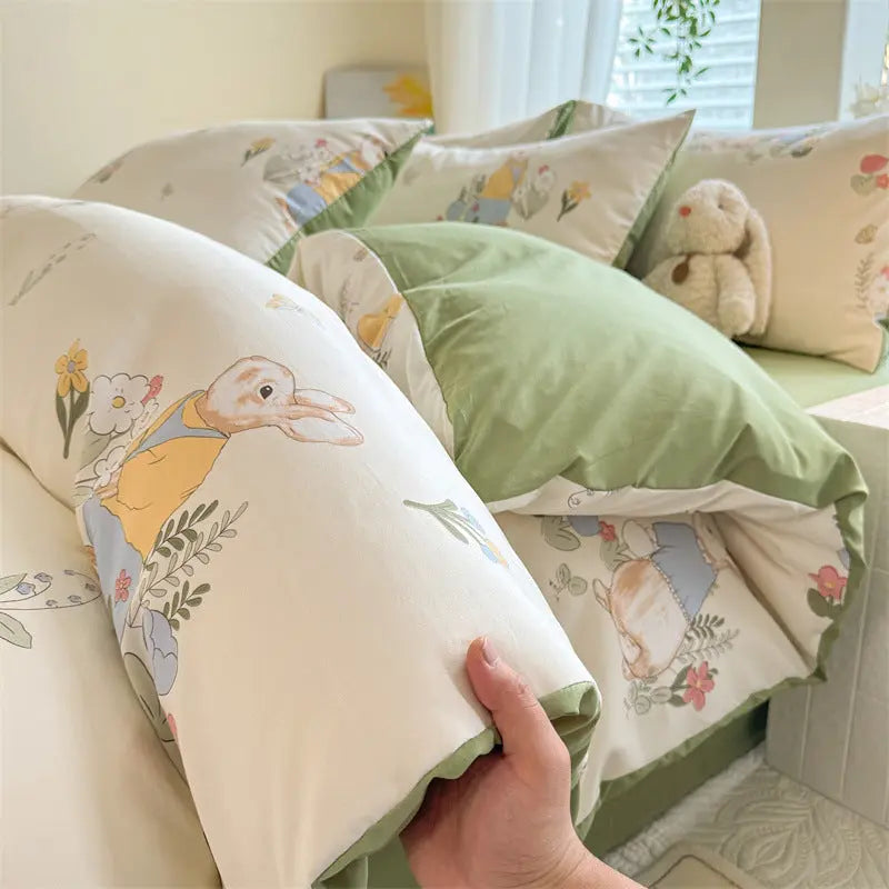 Parure de Lit 4 pièces Coton Nuage Super Doux Lavé - BMYANY