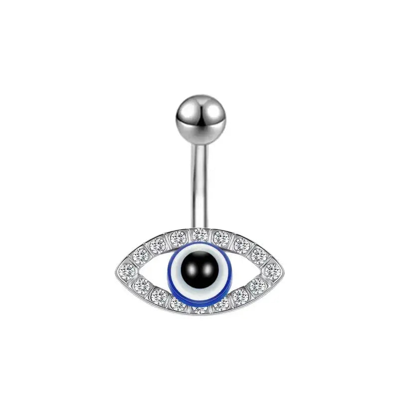 Piercing Nombril Septum Titane Zircon Œil du Diable Croix - Bijoux Corps Femme - BMYANY