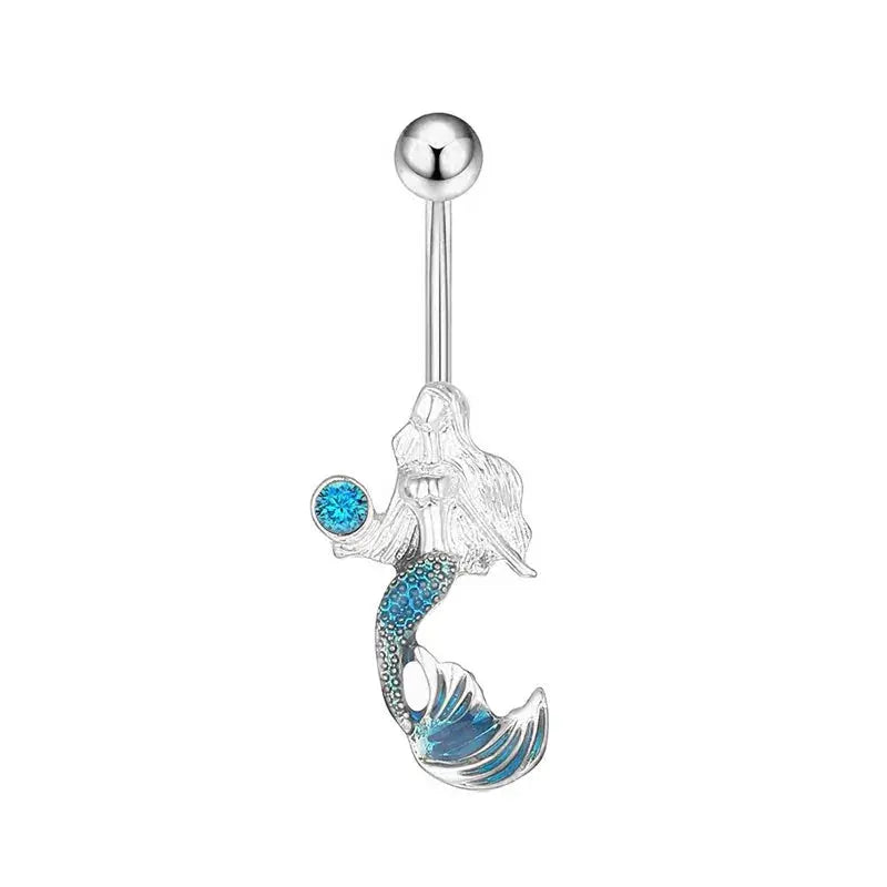 Piercing Nombril Septum Titane Zircon Œil du Diable Croix - Bijoux Corps Femme - BMYANY