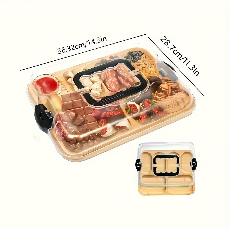 Plateau à Fromage en Bambou avec Couvercle Transparent - BMYANY