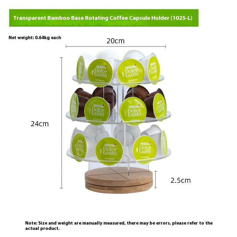 Porte Capsules de Café Rotatif en Acrylique - BMYANY