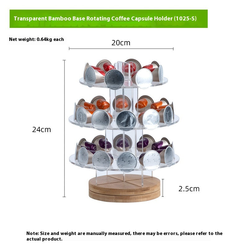 Porte Capsules de Café Rotatif en Acrylique - BMYANY