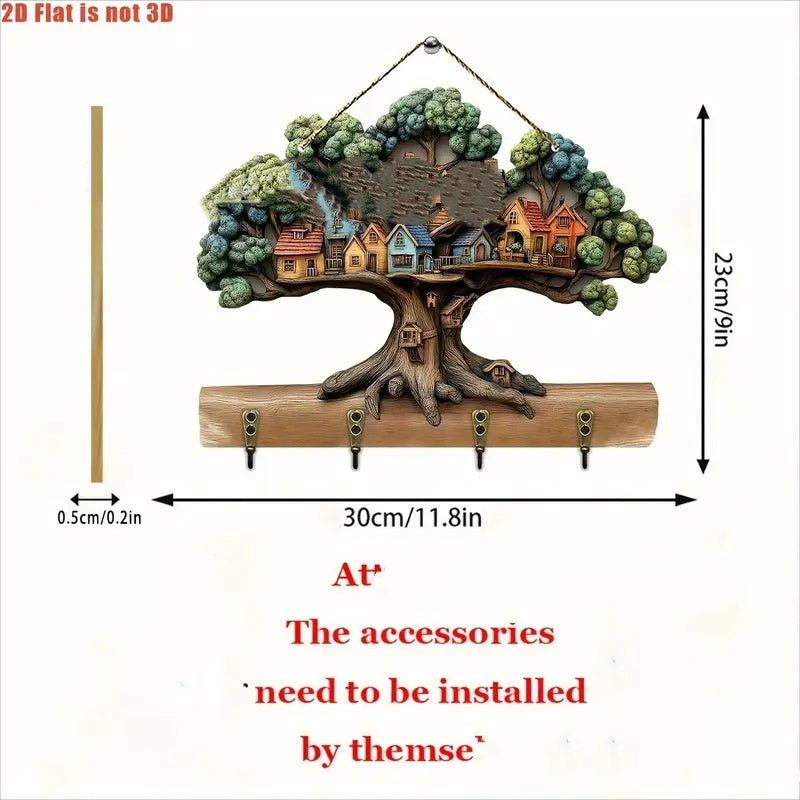 New Colorful Wooden Cabin Key Holder - BMYANY