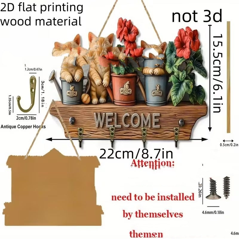 New Colorful Wooden Cabin Key Holder - BMYANY