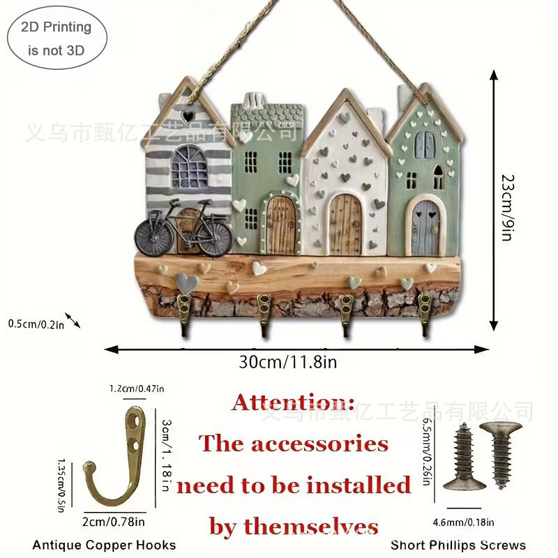 New Colorful Wooden Cabin Key Holder - BMYANY