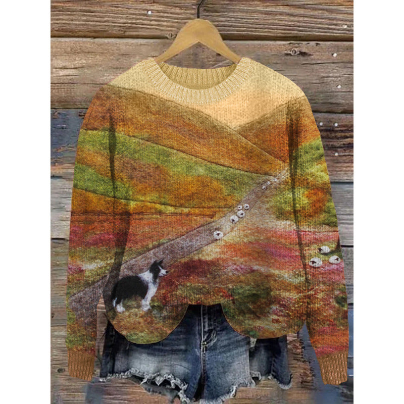 Pull Femme Imprimé Fleurs Col Rond - BMYANY