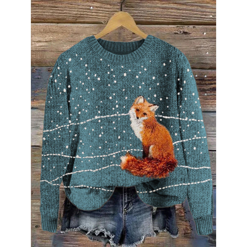 Pull Femme Imprimé Fleurs Col Rond - BMYANY