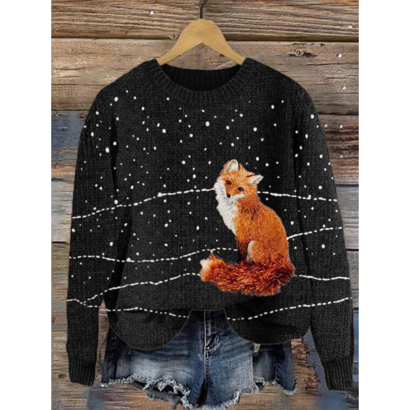 Pull Femme Imprimé Fleurs Col Rond - BMYANY