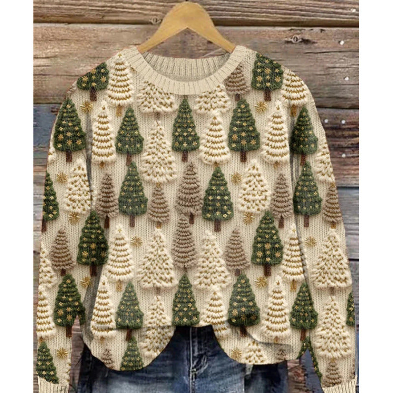 Pull Femme Imprimé Fleurs Col Rond - BMYANY