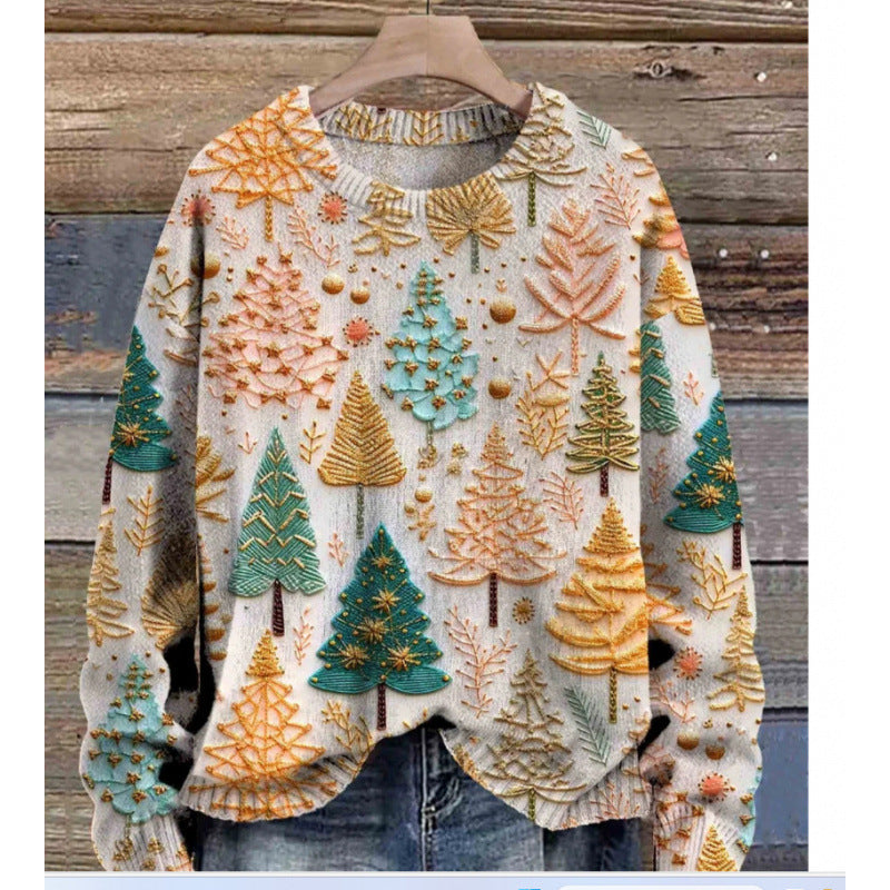 Pull Femme Imprimé Fleurs Col Rond - BMYANY