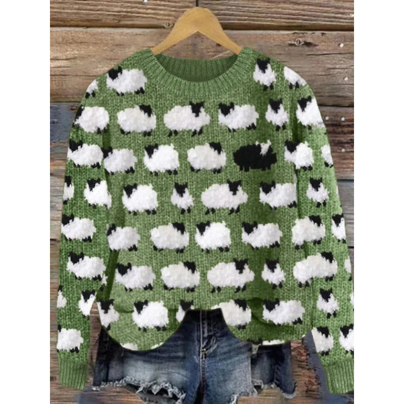 Pull Femme Imprimé Fleurs Col Rond - BMYANY