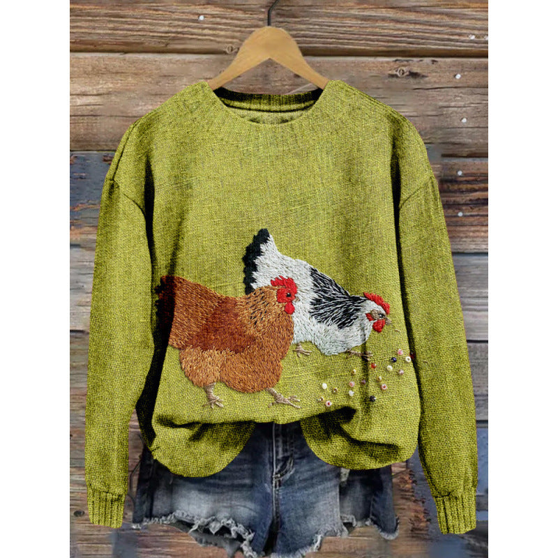 Pull Femme Imprimé Fleurs Col Rond - BMYANY