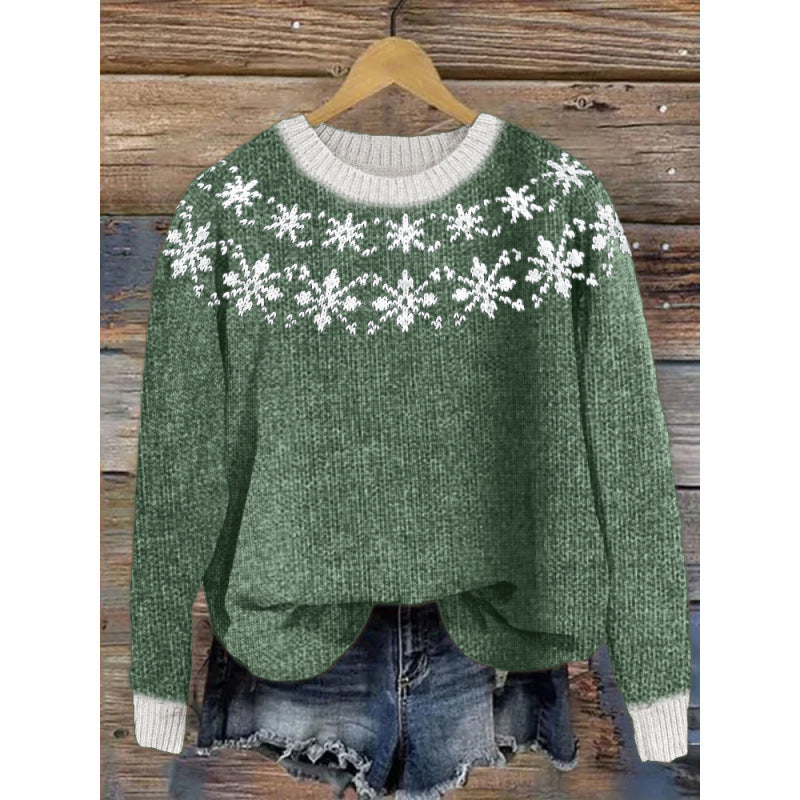 Pull Femme Imprimé Fleurs Col Rond - BMYANY