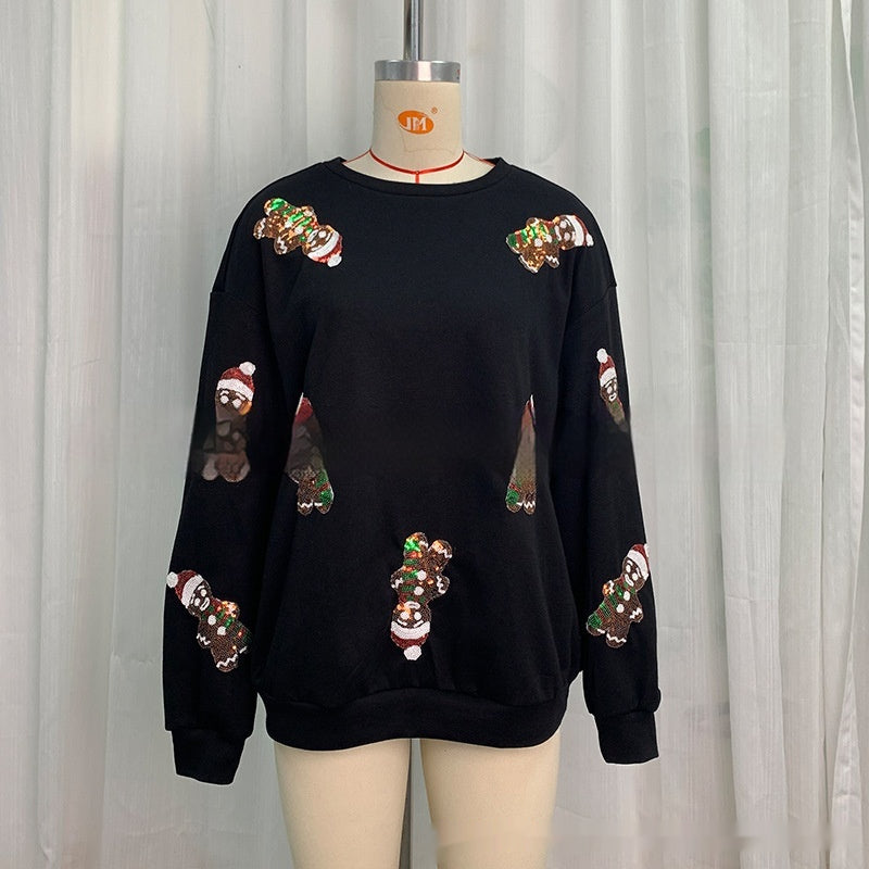 Pull Femme Noël Pain d’Épices à Paillettes - BMYANY
