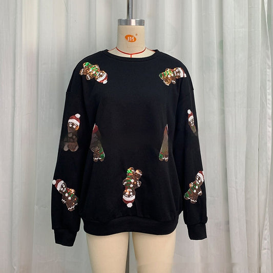 Pull Femme Noël Pain d’Épices à Paillettes - BMYANY