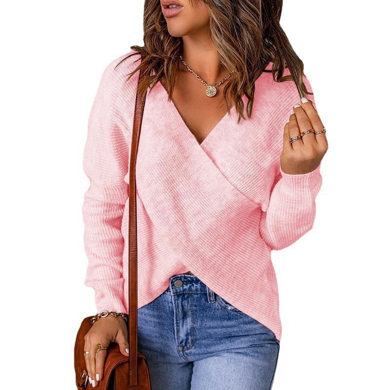 Pull Tricoté Femmes  Rayé Style Britannique Ample à Manches Longues - BMYANY