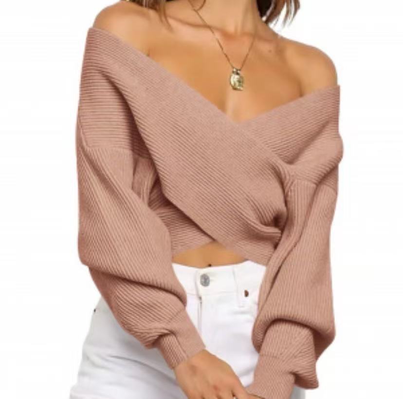 Pull Tricoté Femmes  Rayé Style Britannique Ample à Manches Longues - BMYANY