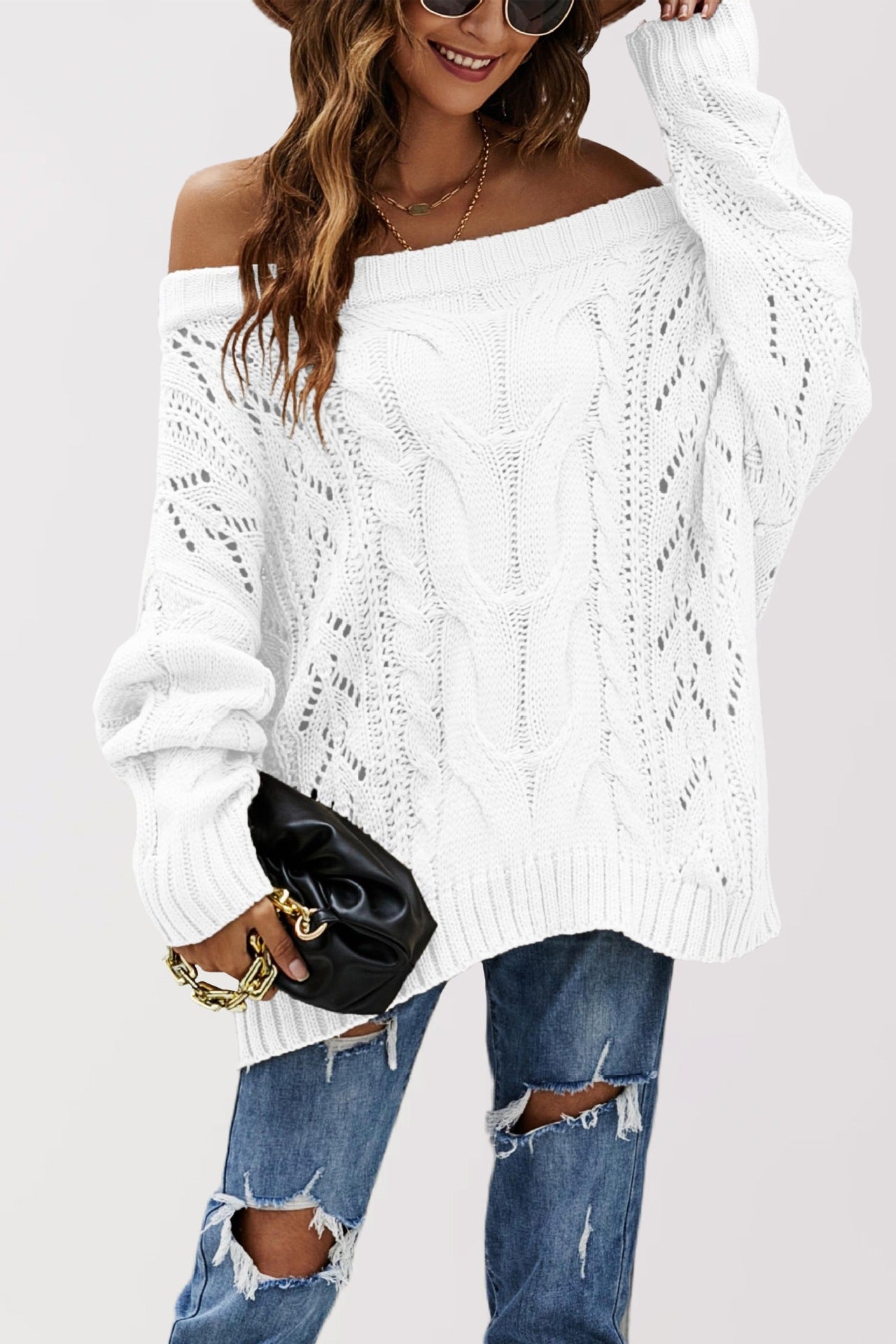 Pull large de couleur unie - BMYANY
