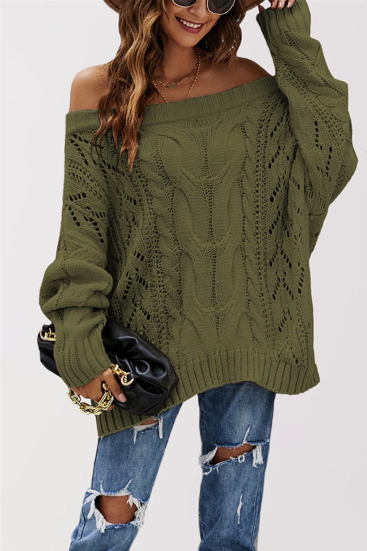 Pull large de couleur unie - BMYANY