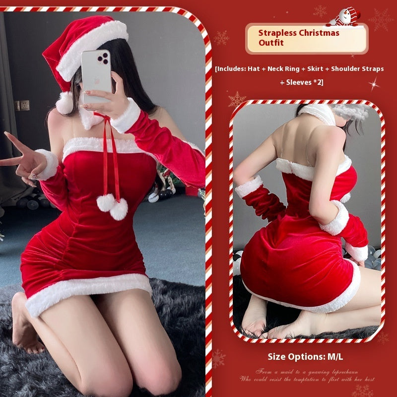 Robe Bustier Velours Noël - Slim Fit Élégante - BMYANY