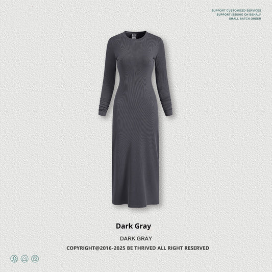Robe Fourreau Fendue à Manches Longues pour Femme - BMYANY