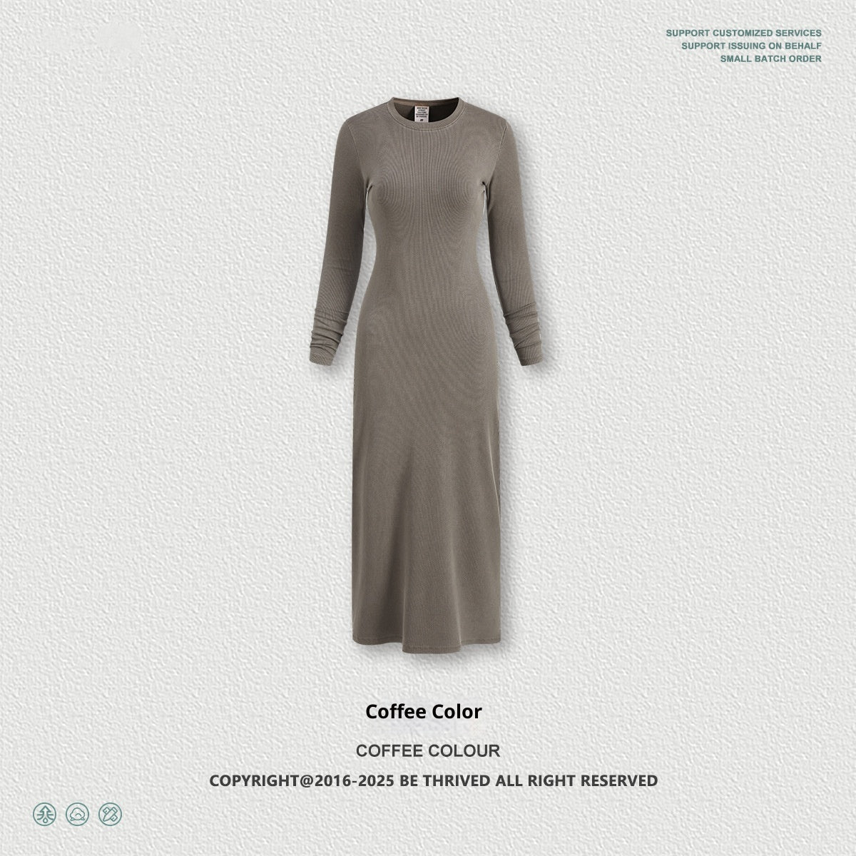 Robe Fourreau Fendue à Manches Longues pour Femme - BMYANY