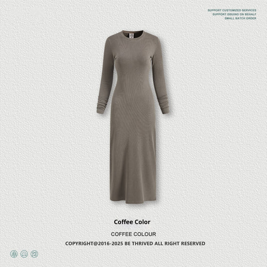Robe Fourreau Fendue à Manches Longues pour Femme - BMYANY