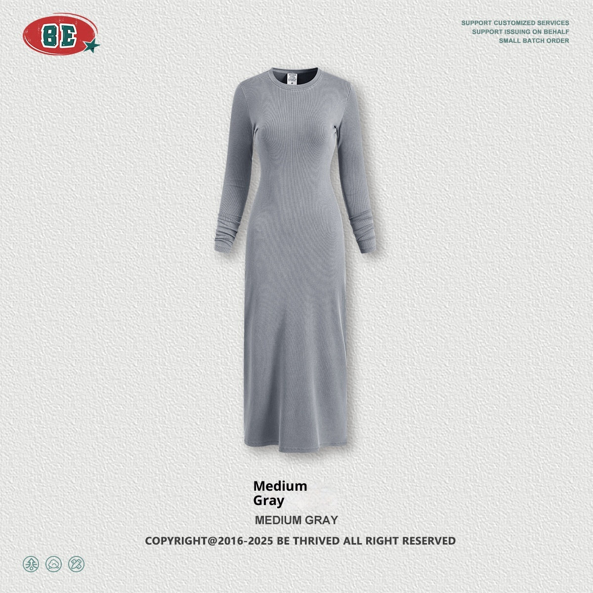 Robe Fourreau Fendue à Manches Longues pour Femme - BMYANY