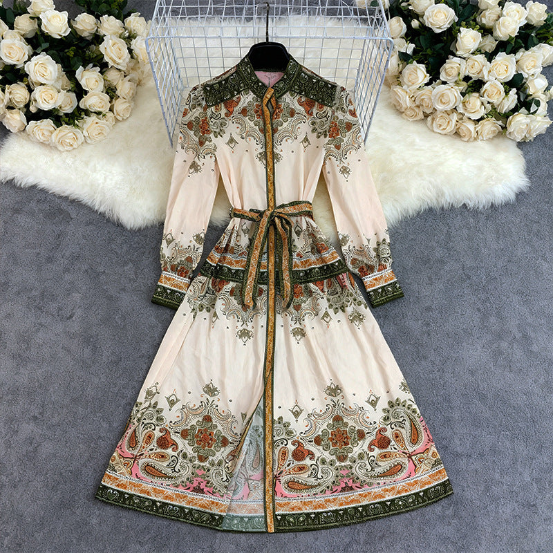 Robe bohème femme imprimée manches longues - BMYANY