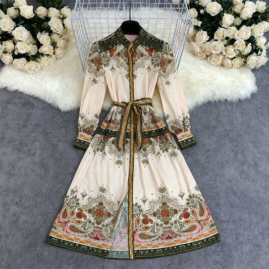 Robe bohème femme imprimée manches longues - BMYANY
