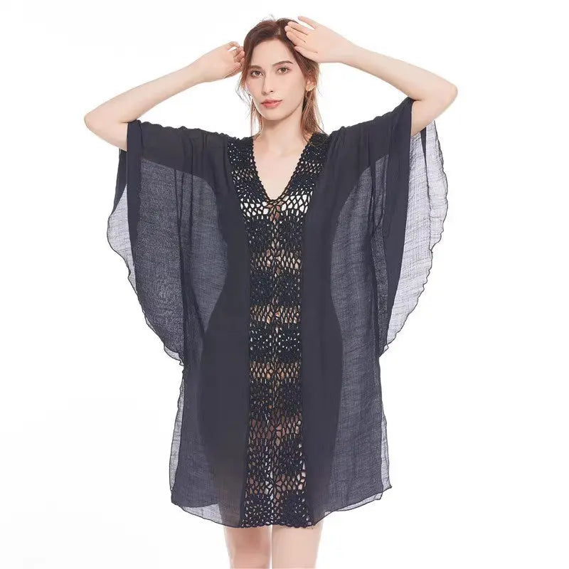 Robe de Plage Femme Crochet Ajourée - Tunique Cover-Up Bohème - BMYANY