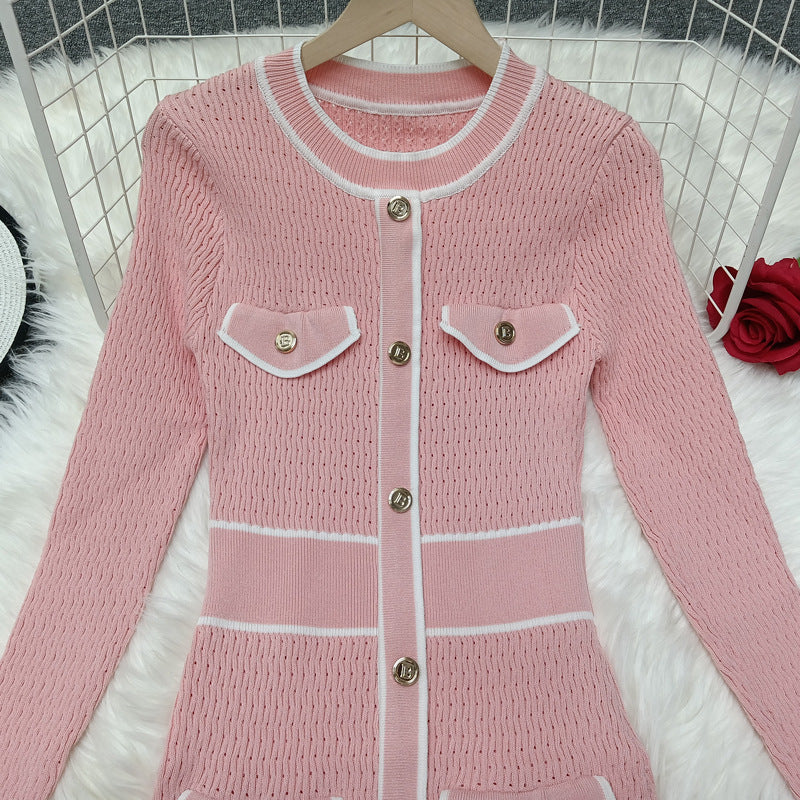 Robe femmes  ajustée quatre poches couleurs contrastées affinante - BMYANY