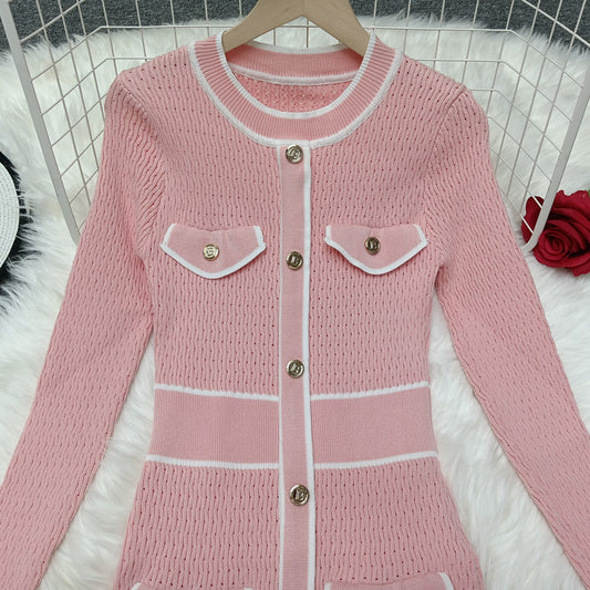 Robe femmes  ajustée quatre poches couleurs contrastées affinante - BMYANY