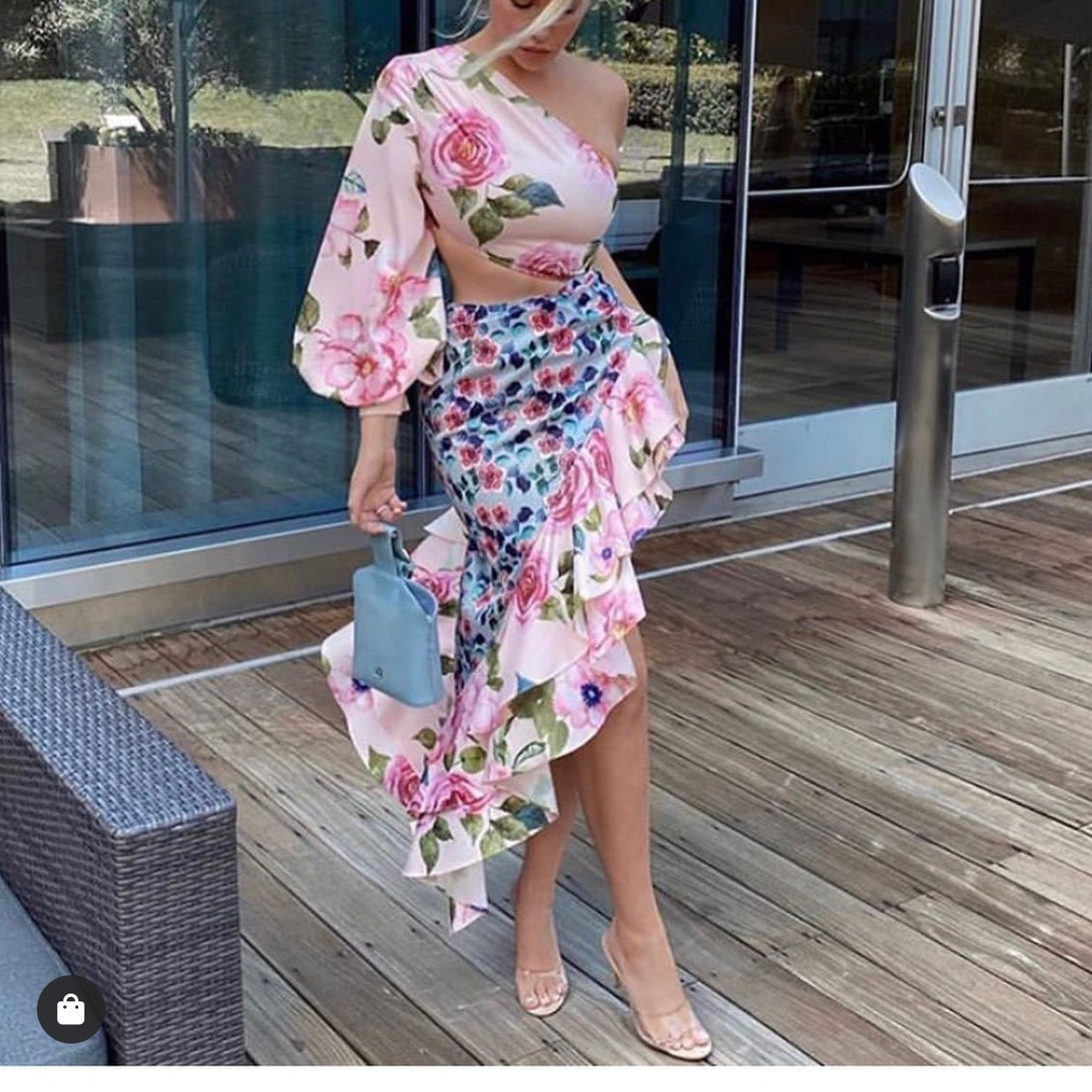Robe longue asymétrique pour femme - BMYANY
