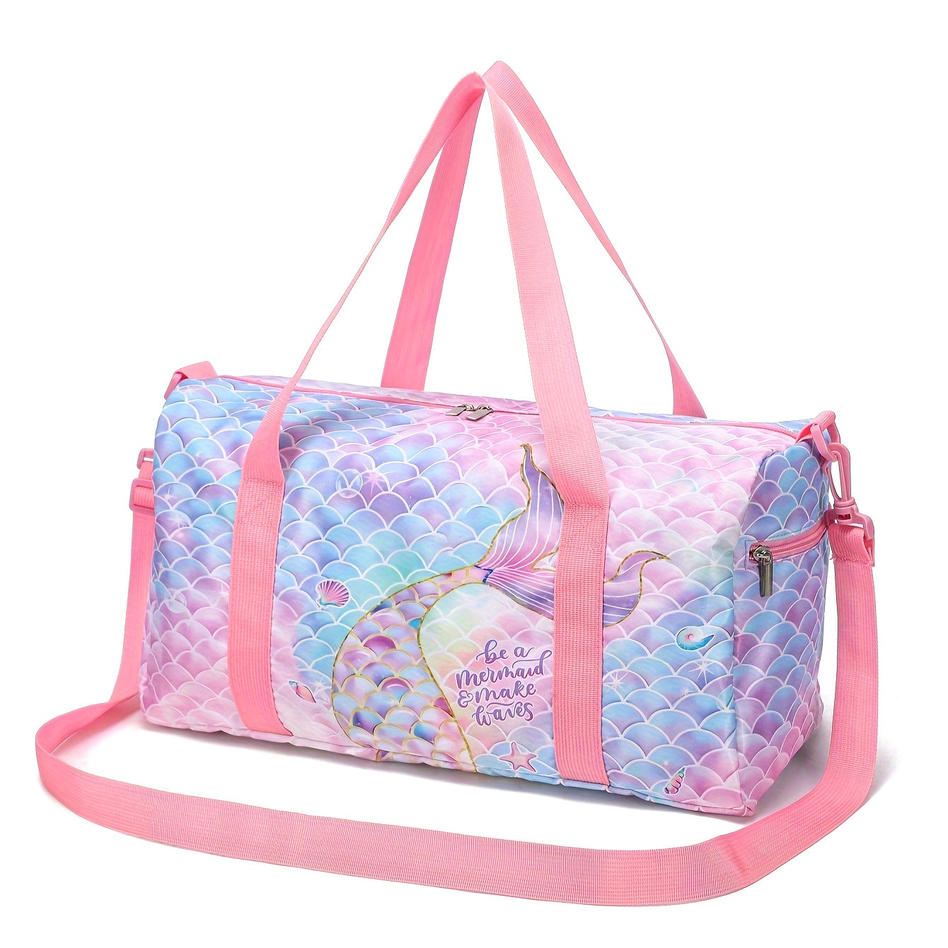 Sac de sport sirène rose - Grande capacité toile imprimé - BMYANY