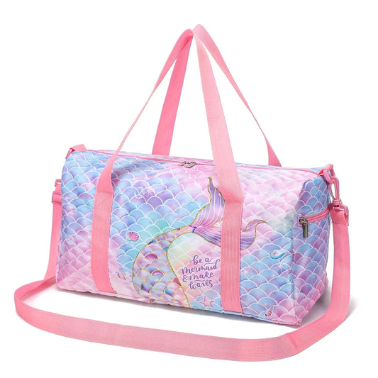 Sac de sport sirène rose - Grande capacité toile imprimé - BMYANY
