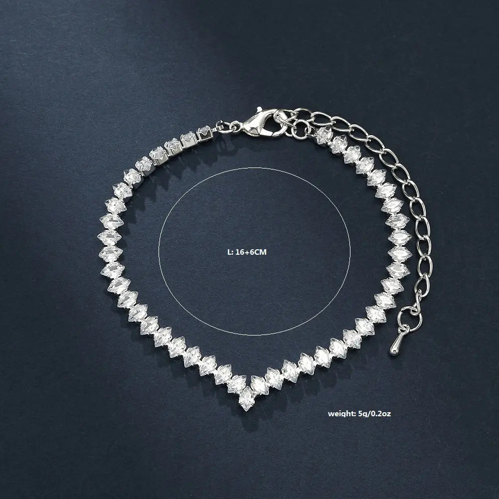 Set Bijoux Mariage Strass | Bracelet Boucles | Motif Cosmique - BMYANY