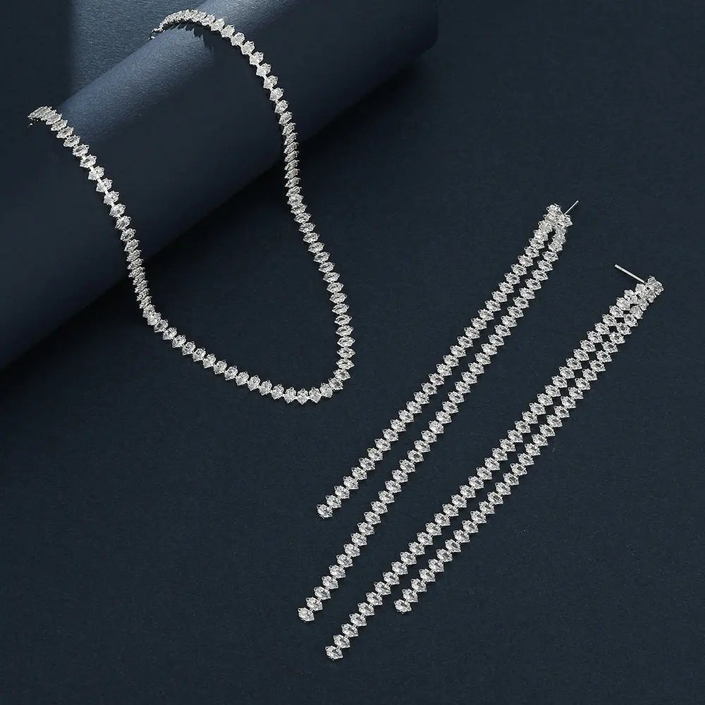 Set Bijoux Mariage Strass | Bracelet Boucles | Motif Cosmique - BMYANY
