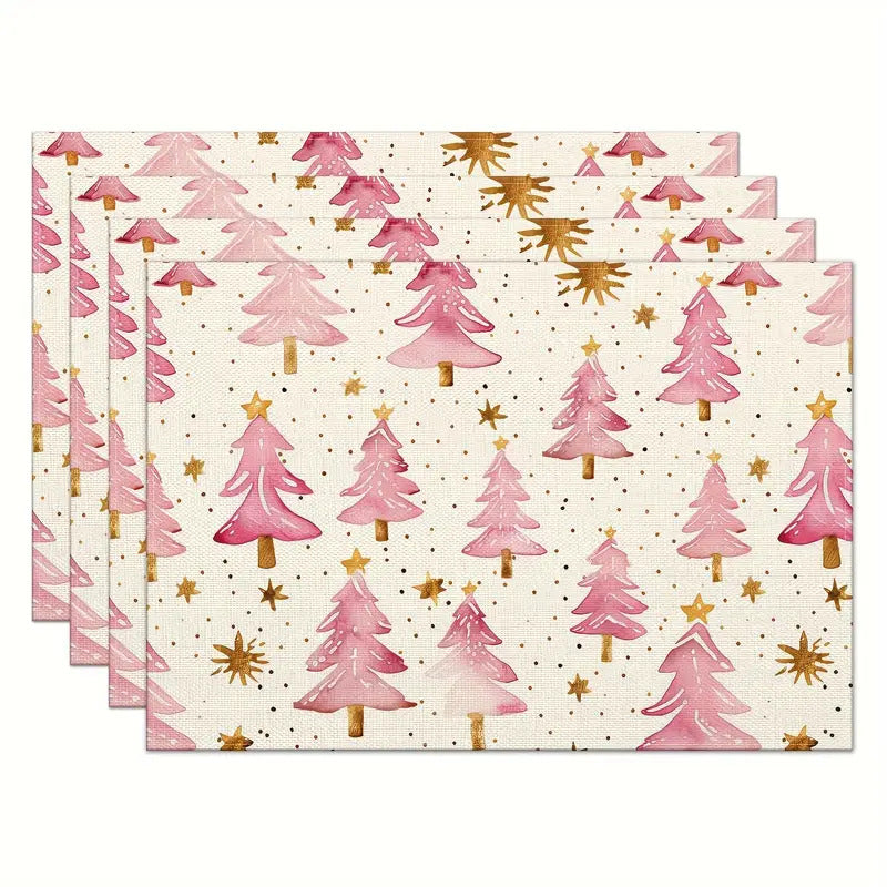 Set de Table Isolant Noël Sapin Imprimé Lin - BMYANY