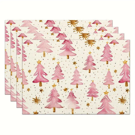Set de Table Isolant Noël Sapin Imprimé Lin - BMYANY