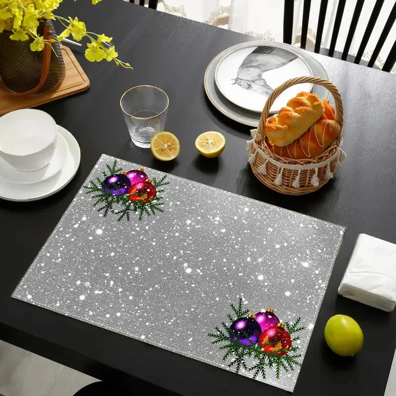 Set de Table Isolant Noël Sapin Imprimé Lin - BMYANY
