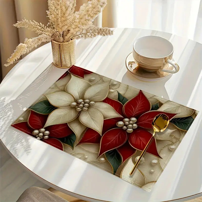 Set de Table Isolant Noël Sapin Imprimé Lin - BMYANY