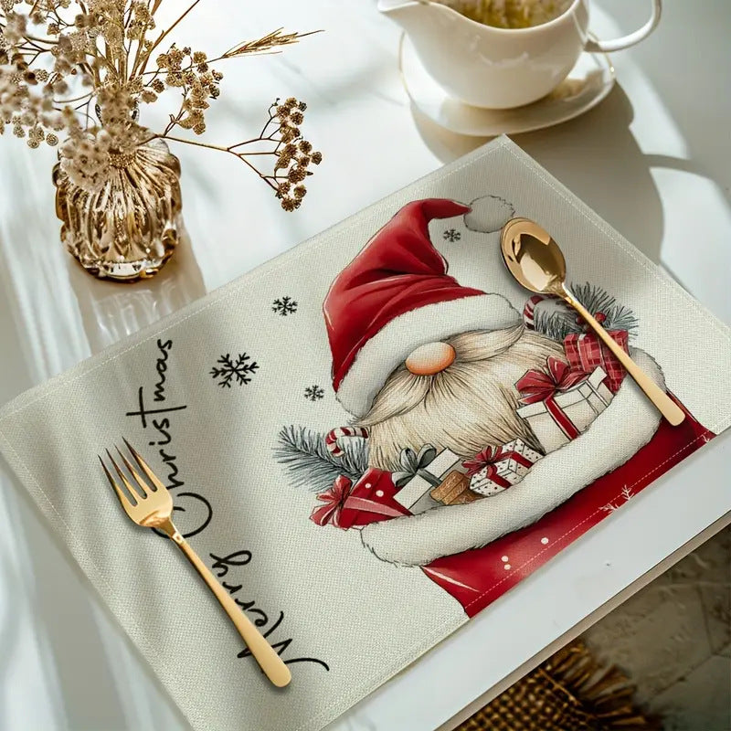 Set de Table Isolant Noël Sapin Imprimé Lin - BMYANY