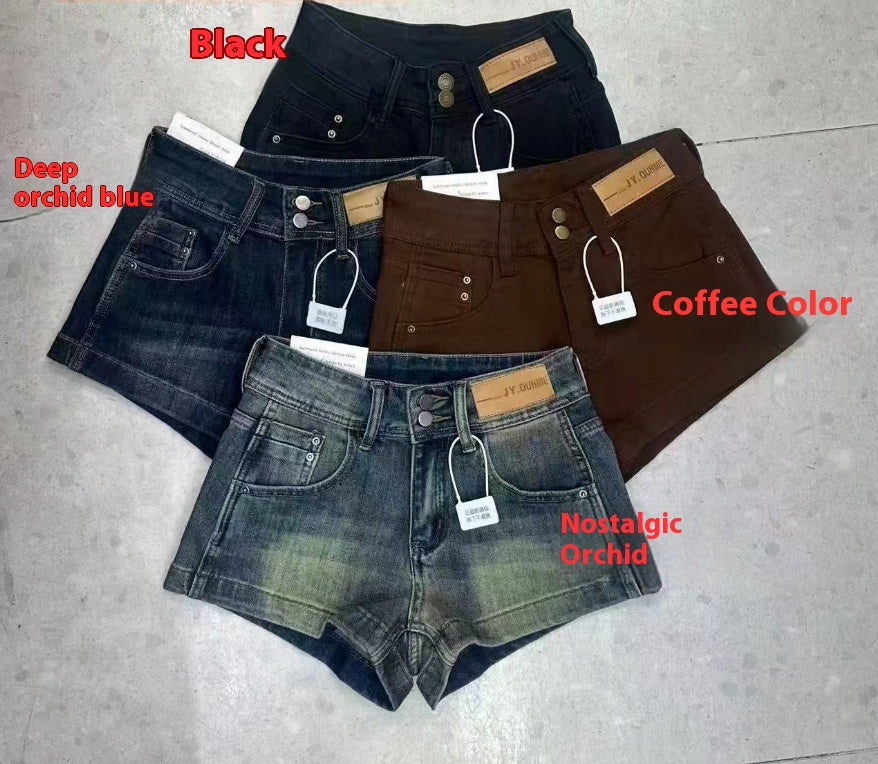 Short en Jean Rétro taille Haute Amincissant - Femme Style Américain - BMYANY