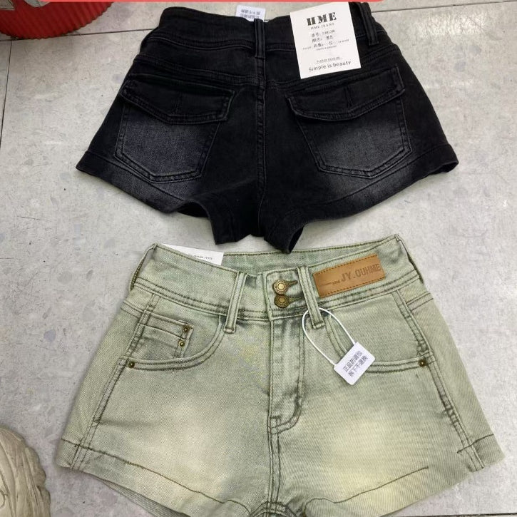 Short en Jean Rétro taille Haute Amincissant - Femme Style Américain - BMYANY
