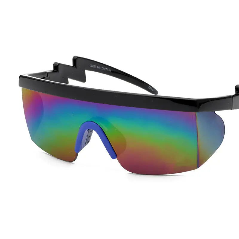 Sports Sunglasses Curved Foot Piece One-piece Real Film Colorful Night Vision UV-proof Sunglasses - BMYANY